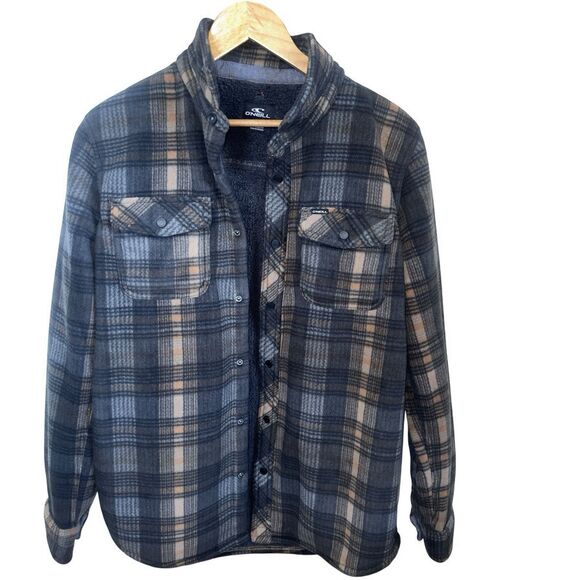 Oneill Flannel Shirt Jacket Small SuperFleece Sherpa Lined Shacket NWT - Picture 1 of 16